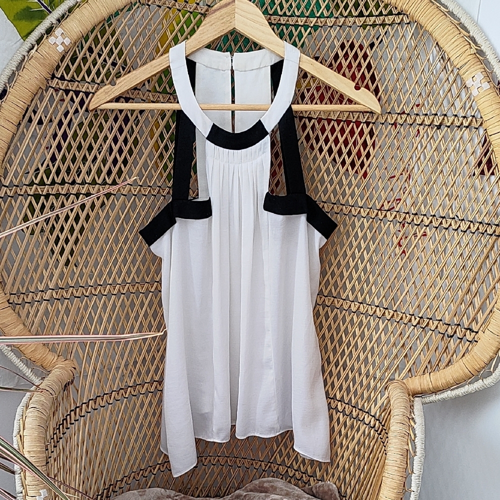 BCBG black and white camisole